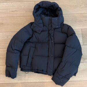 Black Lululemon WunderPuff Coat with Detachable Hood